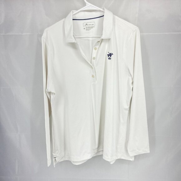 Peter Millar Tops - Peter Millar Women XL Golf Polo Shirt Perfect Fit Performance Long Sleeve White